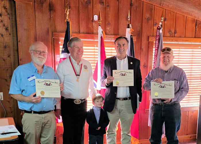 Corey Laird, Chapter Commander Speedy Gonzales, future member R.J Starley and dad Patrick, and John Dickey.